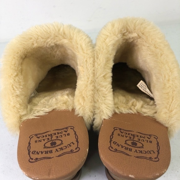 Lucky Brand Leather Mules with Faux Sherpa inside Size 8.5 - Picture 8 of 8